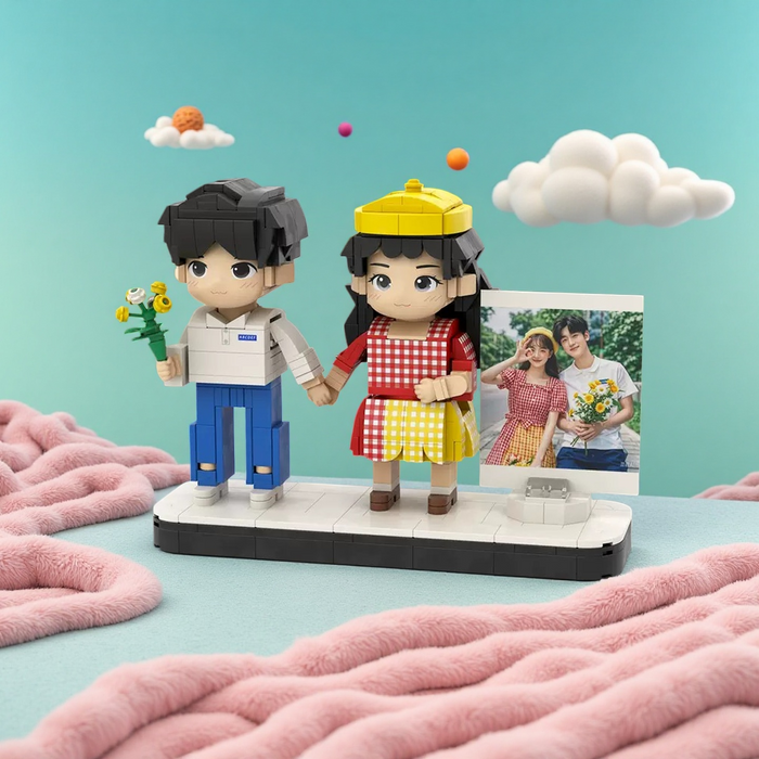 Custom Valentine's Day Minifigure – Personalized Brick Couple Gift