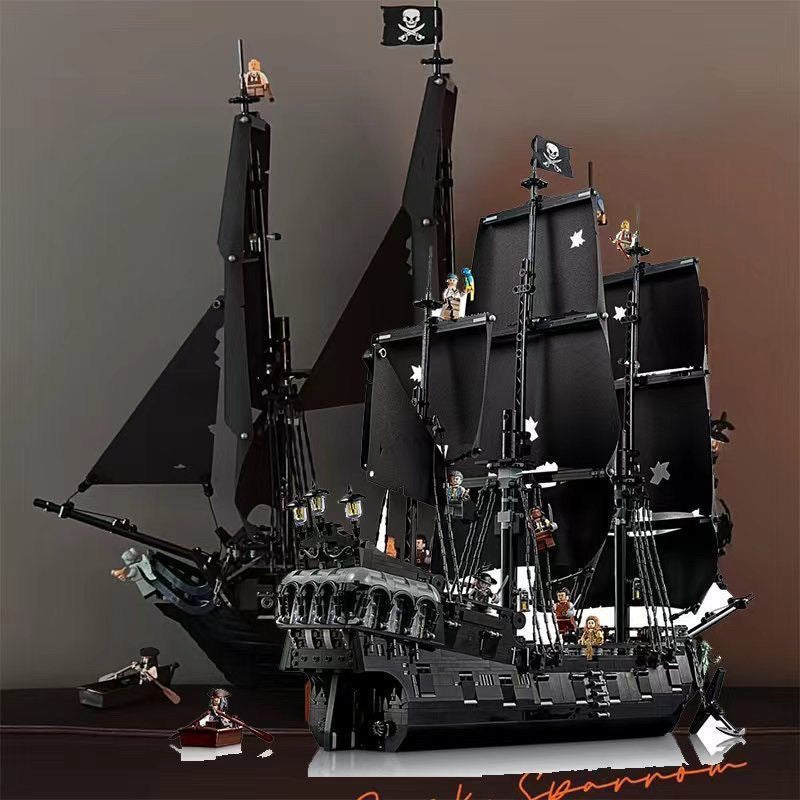Ensemble de Blocs de Construction Bateau Pirate Black Pearl – 2862 Pièces | Voiles Noires Complètes | Plusieurs Minifigurines & Canot de Sauvetage