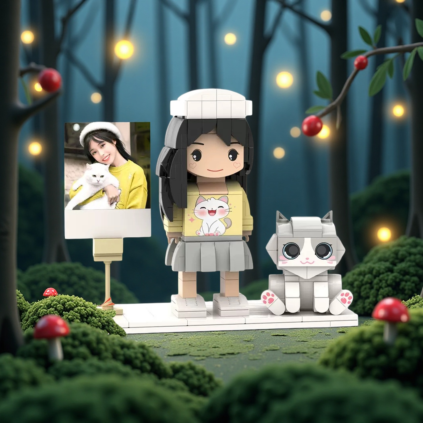 Cadre Photo pour Mini-Figurine Personnalisée – Figurine en Briques Personnalisée avec Votre Photo