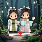Mini-figurine de Saint-Valentin personnalisée – Cadeau de couple en briques personnalisé