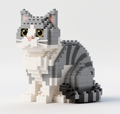 Brick Cats –  Gray Tabby Guardian