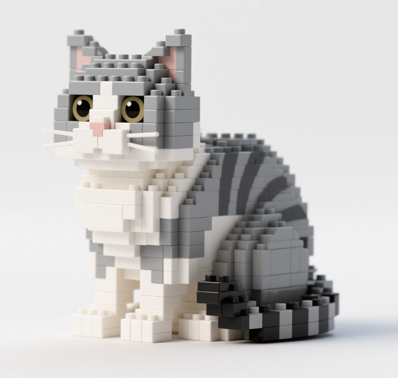 Brick Cats –  Gray Tabby Guardian
