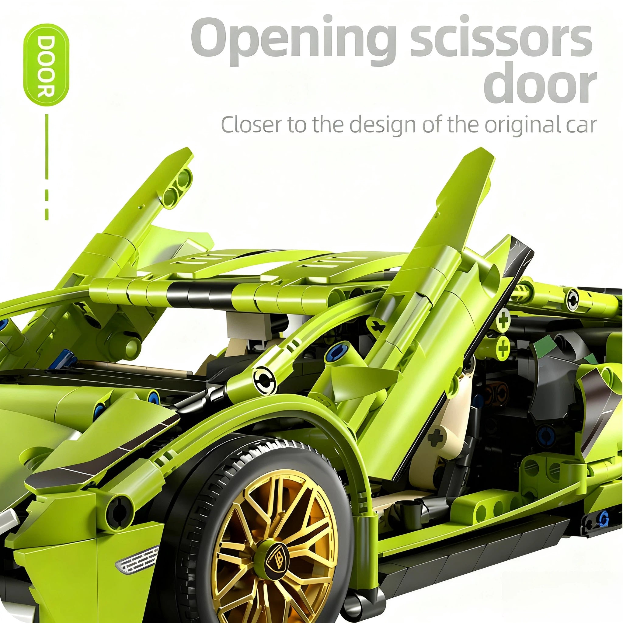1:14 Green Bull Supercar Building Set – 1280pcs