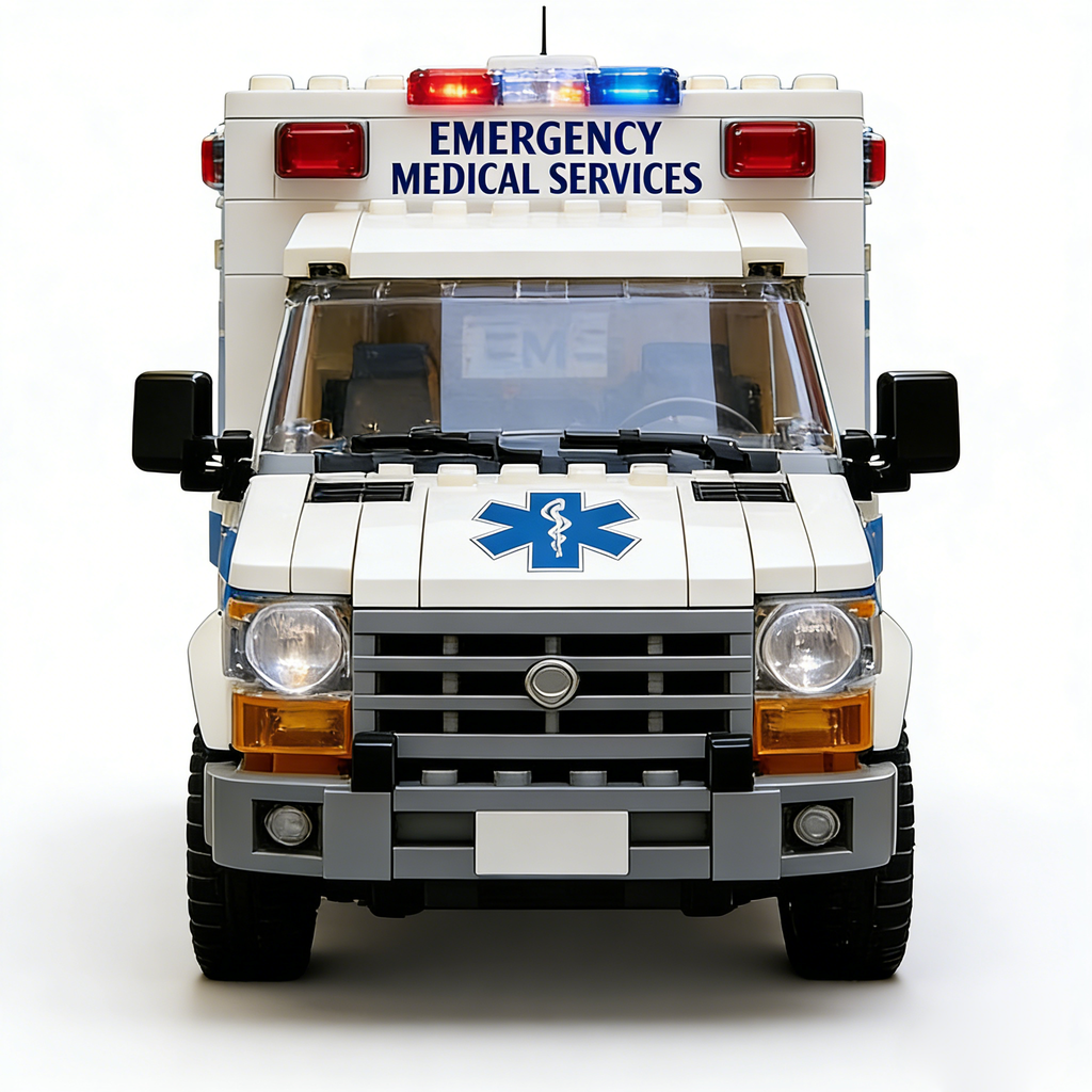 Ensemble de briques ambulance de sauvetage d'urgence – Honorez les héros qui sauvent des vies