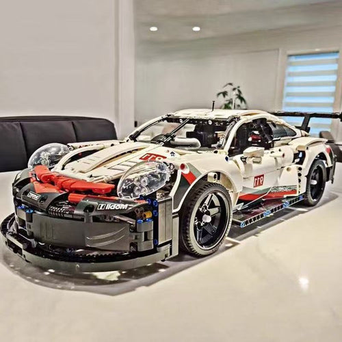 1580 PCS Technic Porsche 911 RSR Supercar - 1:10 Scale Large Building Set