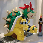 The Mighty Bowser Building Block Set – Super Mario Villain Statue with Torch Pillars & Mini Figure