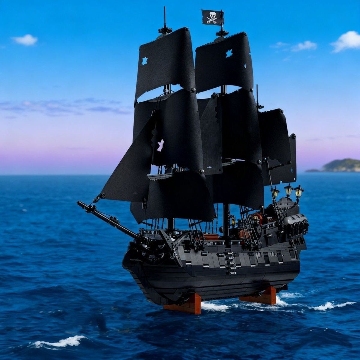 Ensemble de Blocs de Construction Bateau Pirate Black Pearl – 2862 Pièces | Voiles Noires Complètes | Plusieurs Minifigurines & Canot de Sauvetage