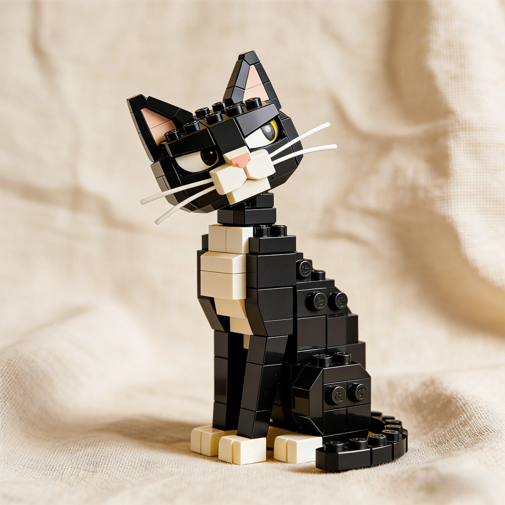 Ensemble de briques Chat Overdramatic Side-Eye – Modèle de chat amusant et distant 🐈‍⬛