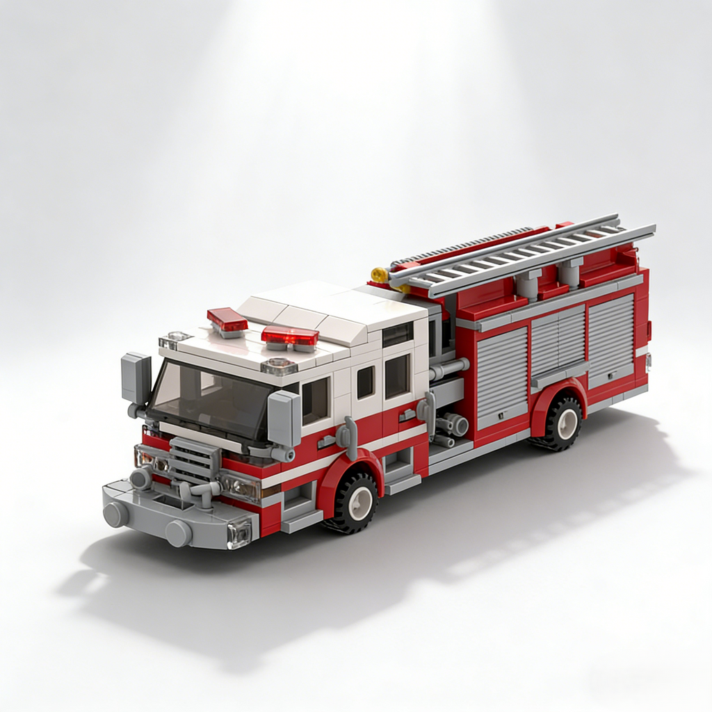 Fire Engine Brick Set with Ladder
