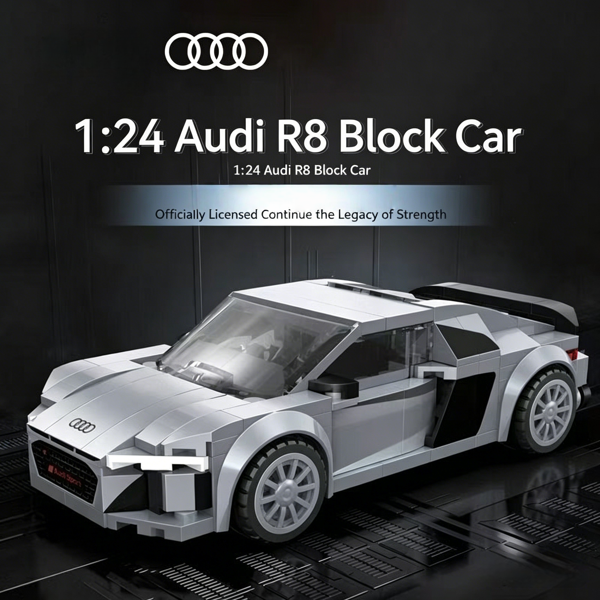 Audi R8 Coupé 199pcs Blocs de Construction | Modèle de Voiture en Briques Speed Champion à l'Échelle 1:24 | Le Meilleur Cadeau pour les Fans d'Audi et les Amateurs de Voitures