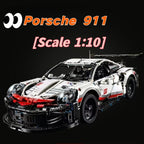 1580 pièces Technic Porsche 911 RSR Supercar - Grand ensemble de construction à l'échelle 1:10
