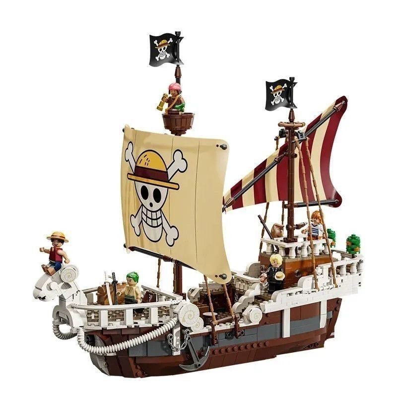 Ensemble de construction Bateau Pirate Going Merry One Piece – 1376 pièces | 6 figurines | Série Netflix