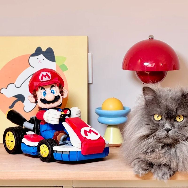 Ensemble de blocs de construction Mario Kart – Grande figurine Mario avec kart de course emblématique
