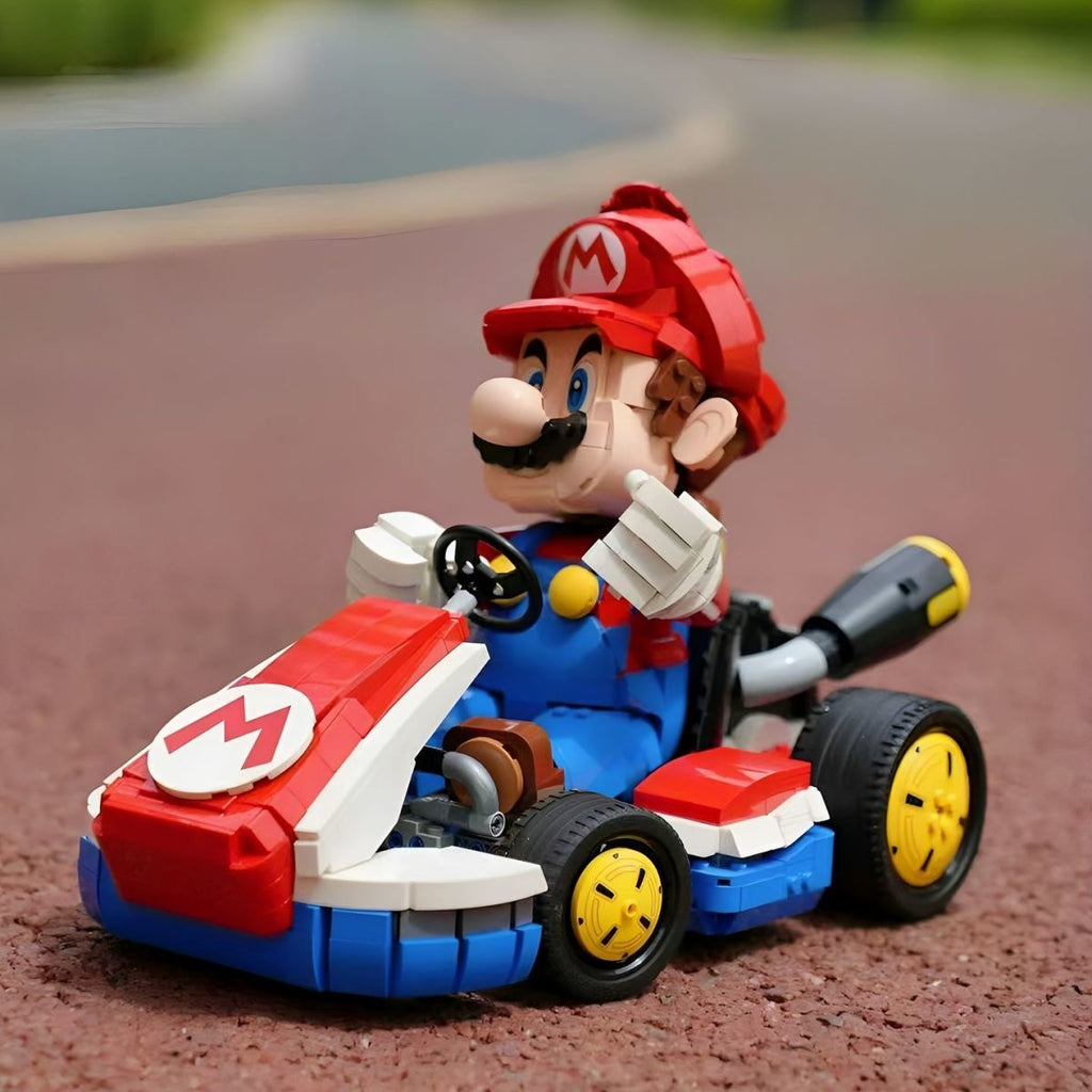 Ensemble de blocs de construction Mario Kart – Grande figurine Mario avec kart de course emblématique