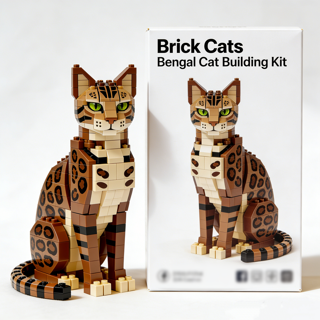 Brick Cats – Ensemble de Blocs de Construction Chat Bengal