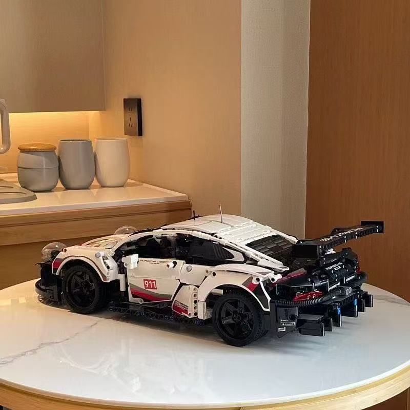 1580 pièces Technic Porsche 911 RSR Supercar - Grand ensemble de construction à l'échelle 1:10
