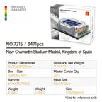 Ensemble de blocs de construction du stade Santiago Bernabéu du Real Madrid | Maquette d'architecture emblématique de 3471 pièces | Collection premium de monuments du football
