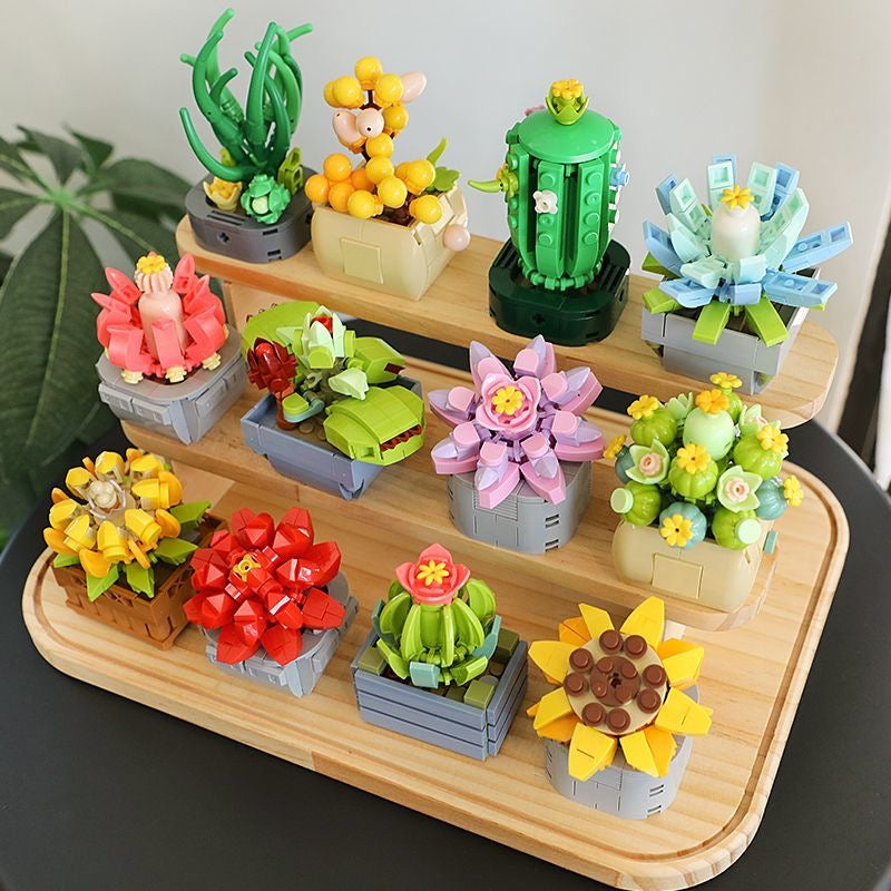 Boîte surprise de fleurs de blocs de construction éternels — Recevez une fleur de blocs de construction aléatoire