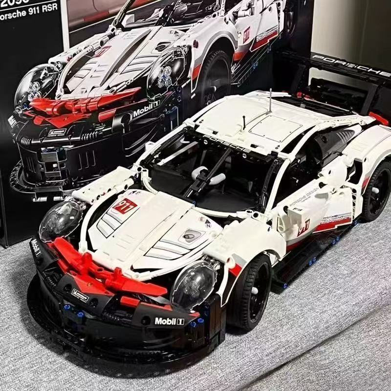 1580 pièces Technic Porsche 911 RSR Supercar - Grand ensemble de construction à l'échelle 1:10