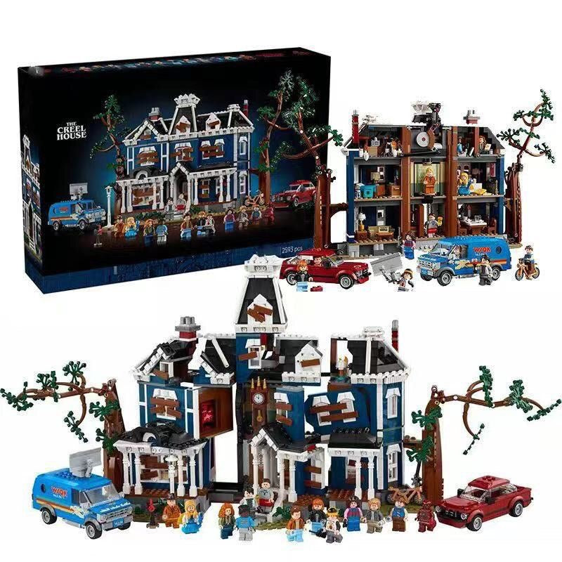 Ensemble de blocs de construction Stranger Things – Le Manoir Hanté – Maison modulaire multi-niveaux avec mini-figurines