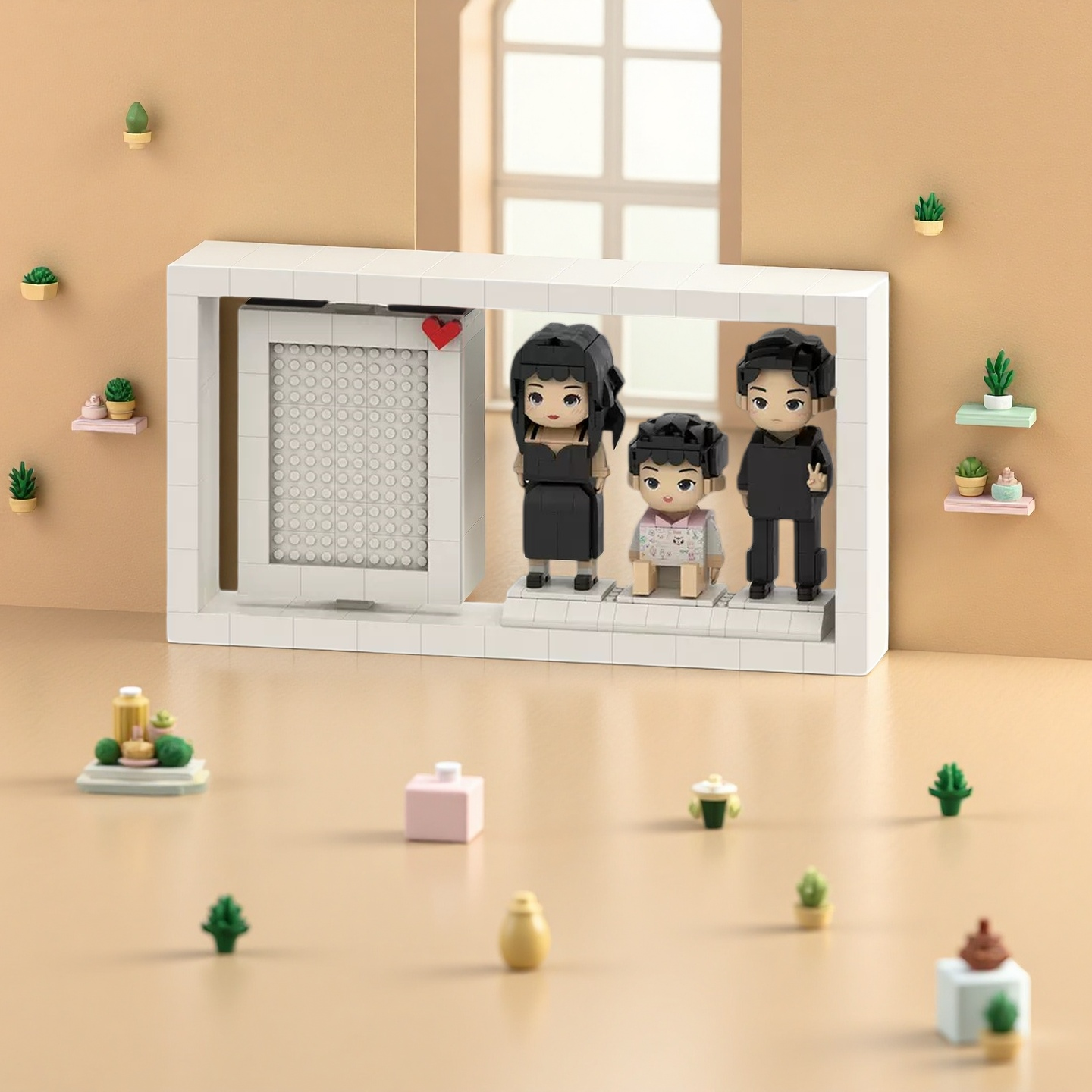 Cadre Photo pour Mini-Figurine Personnalisée – Figurine en Briques Personnalisée avec Votre Photo