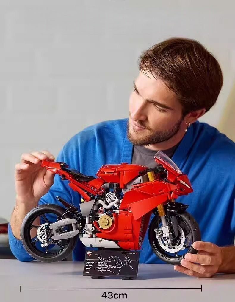 Ensemble de blocs de construction Ducati Panigale V4 S avec kit d'éclairage LED – 1603 pièces