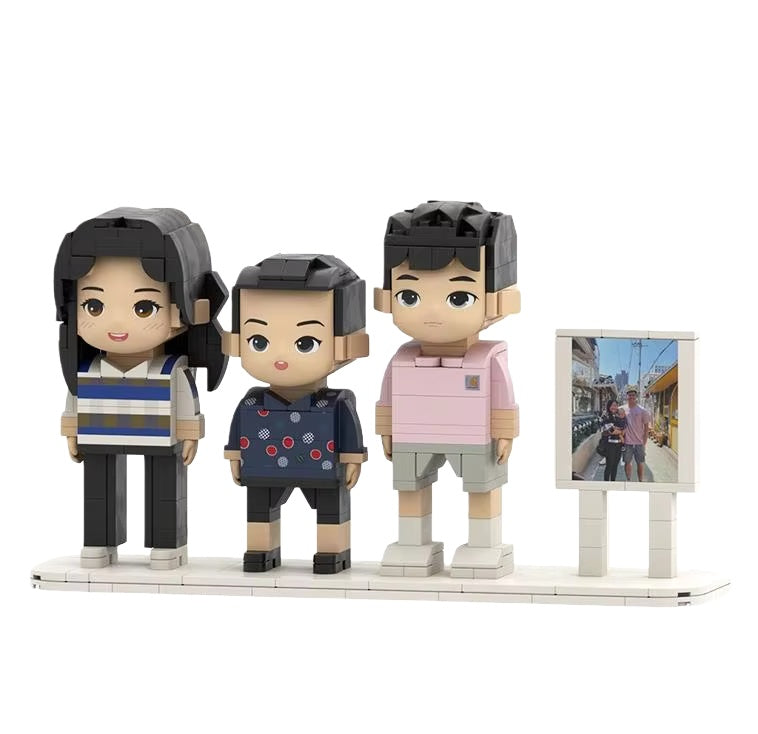 Figurine en briques personnalisée | Minifigurine personnalisée à partir de votre photo et celle de votre ami(e)