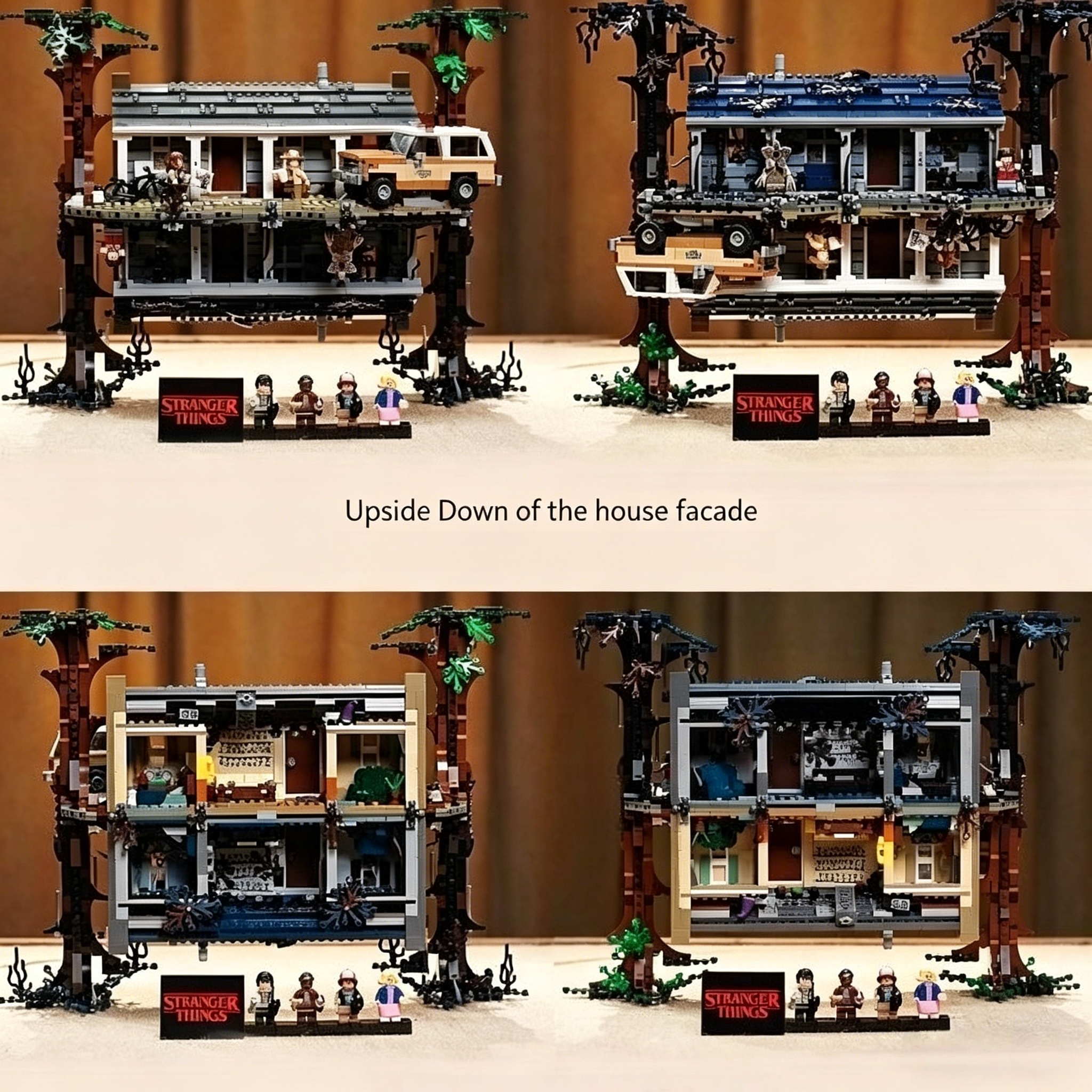 Stranger Things : L'ensemble de blocs de construction du Monde à l'envers – 2287 pièces | 8 figurines | Briques lumineuses