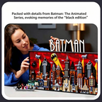 Batman: La Série Animée – Ensemble de Construction Skyline de Gotham City | Présentoir Mural de 76 cm | 4 Minifigurines