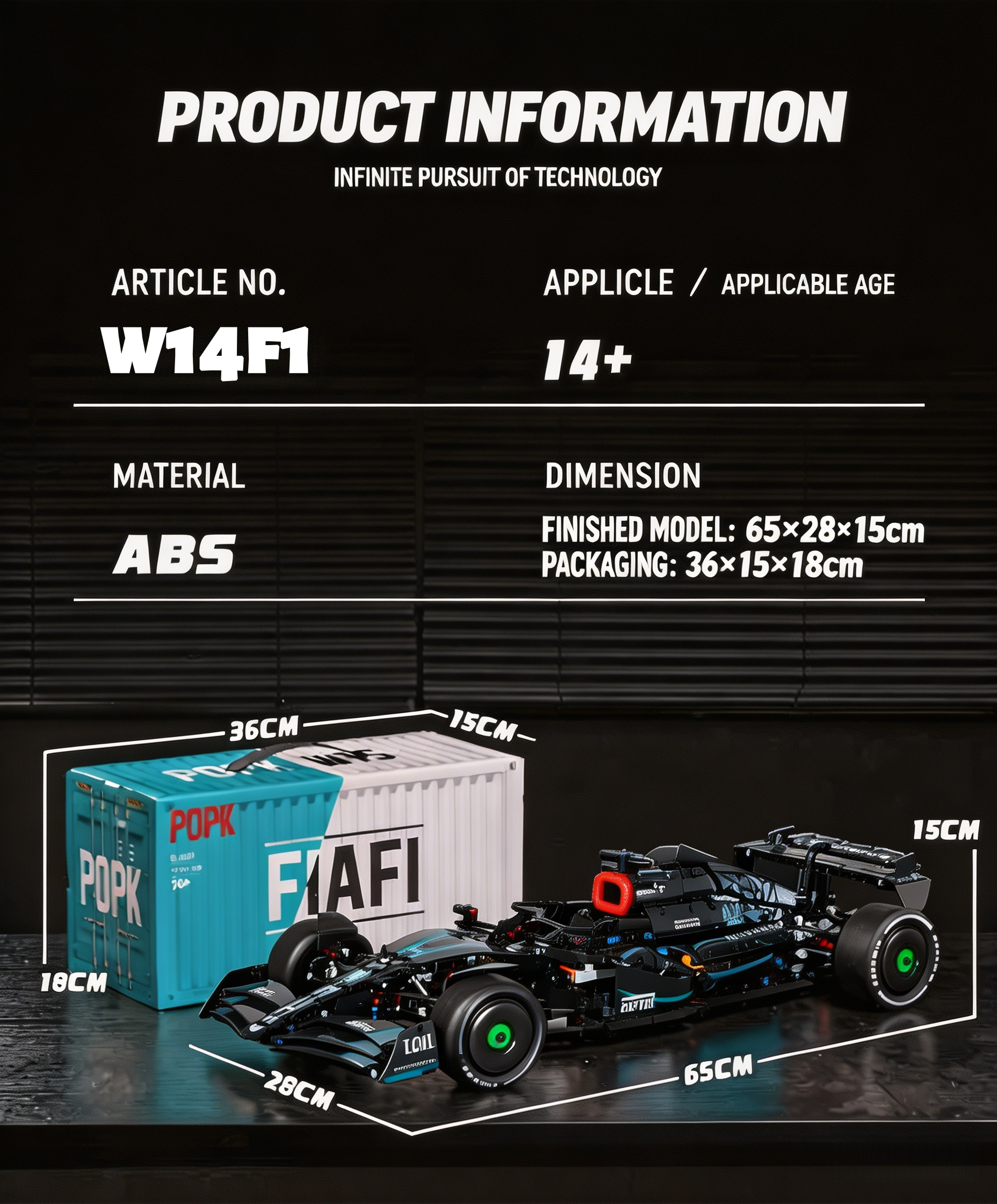 Mercedes-AMG W15 F1 Team 1936PCS Building Block Set - Teal Edition MK6022