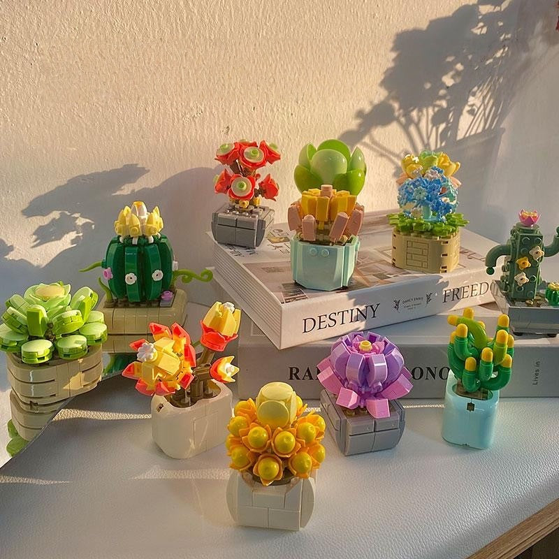 Boîte surprise de fleurs de blocs de construction éternels — Recevez une fleur de blocs de construction aléatoire