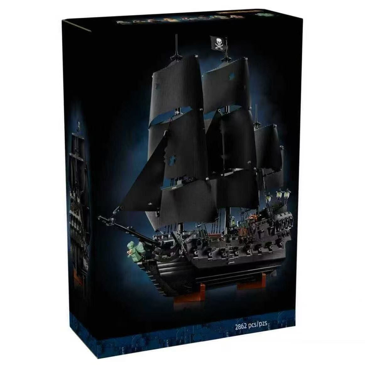 Ensemble de Blocs de Construction Bateau Pirate Black Pearl – 2862 Pièces | Voiles Noires Complètes | Plusieurs Minifigurines & Canot de Sauvetage