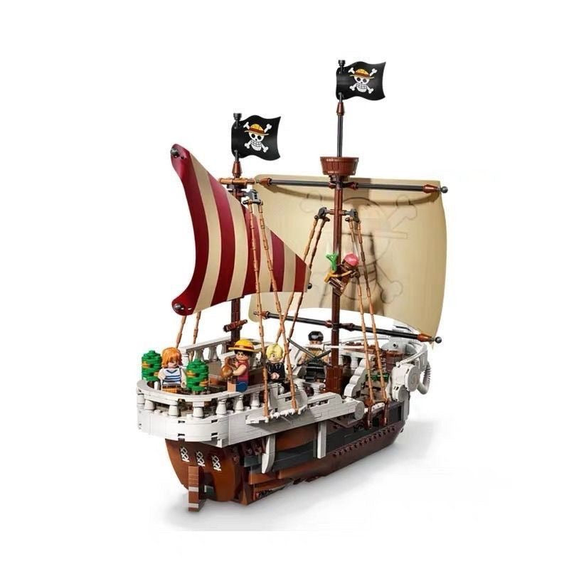 Ensemble de construction Bateau Pirate Going Merry One Piece – 1376 pièces | 6 figurines | Série Netflix