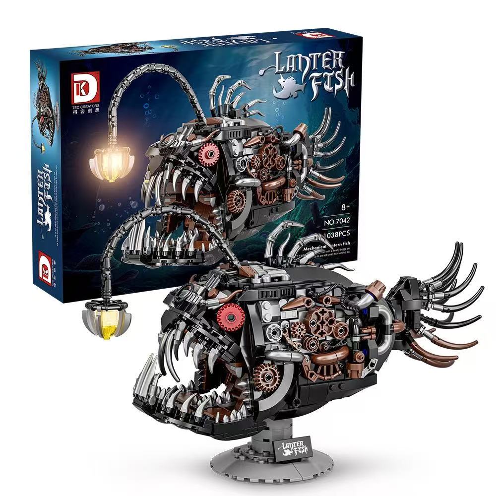 Construisez la Bête des Profondeurs — Kit de Construction Steampunk Poisson Lanterne Mécanique