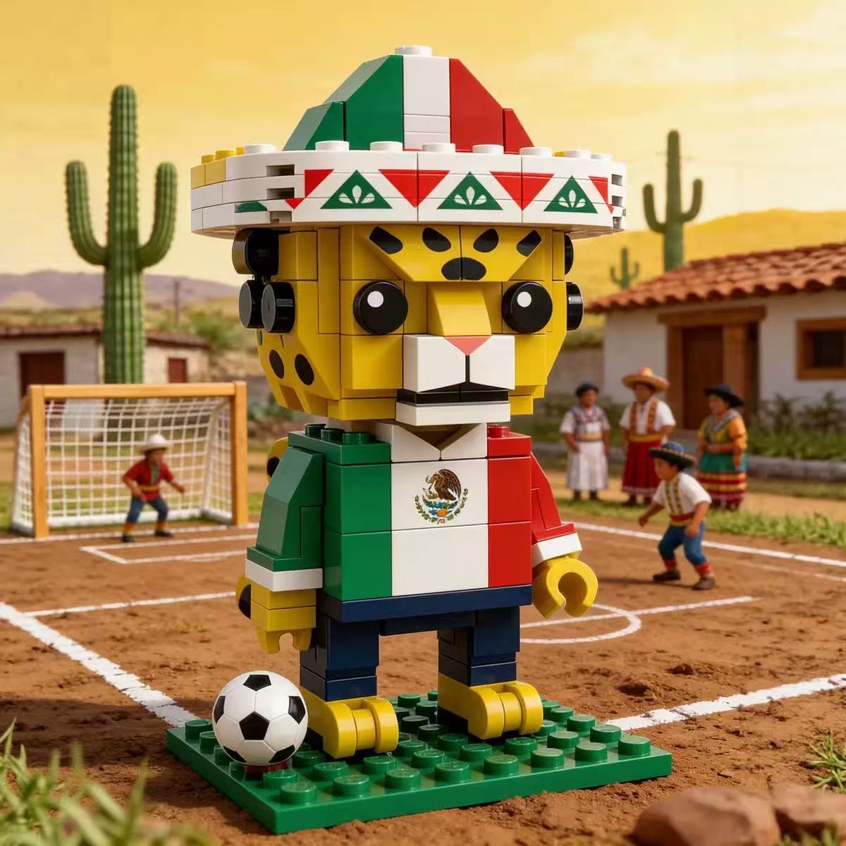 2026 World Cup Mascot Building Blocks Collection - USA Eagle, Canada Moose, Mexico Jaguar