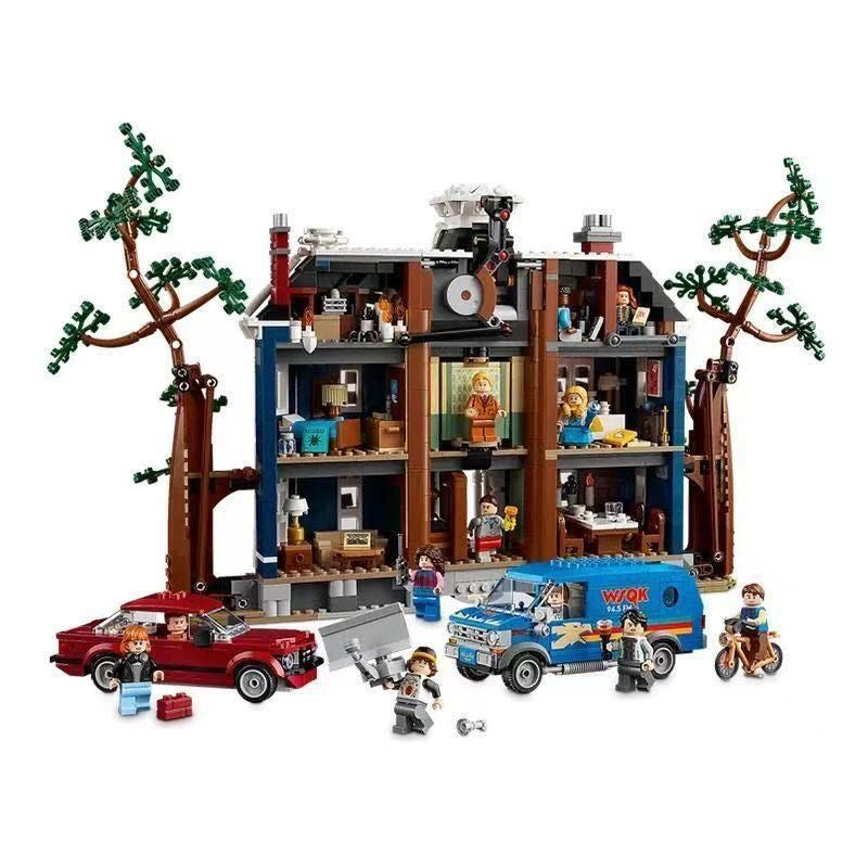 Ensemble de blocs de construction Stranger Things – Le Manoir Hanté – Maison modulaire multi-niveaux avec mini-figurines