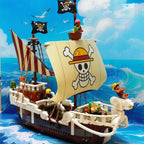 Ensemble de construction Bateau Pirate Going Merry One Piece – 1376 pièces | 6 figurines | Série Netflix