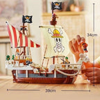 Ensemble de construction Bateau Pirate Going Merry One Piece – 1376 pièces | 6 figurines | Série Netflix