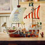 Ensemble de construction Bateau Pirate Going Merry One Piece – 1376 pièces | 6 figurines | Série Netflix